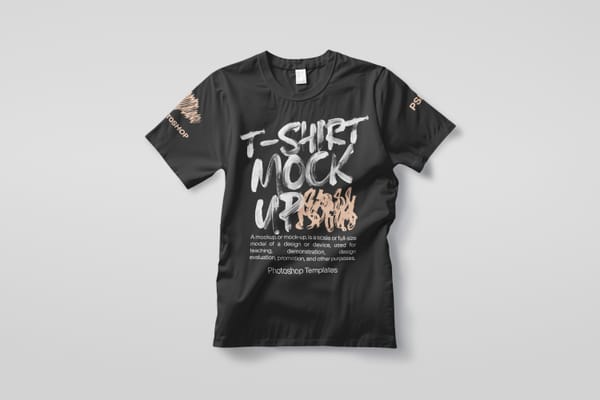 Photoshop T-Shirt Mockup With Wrinkled Texture