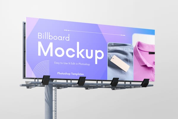 Photoshop Right View of City Billboard Mockup