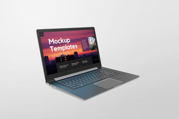 Photoshop Right View of Notebook Generic Laptop Mockup