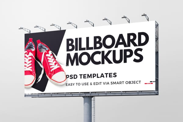 Photoshop Right View of Regular BIllboard Mockup