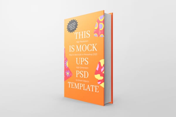 Photoshop Right View of The Book Mockup