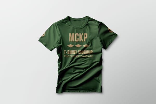 Photoshop T-shirt Mockup With Solid Color Background