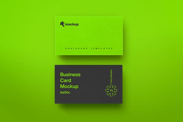 Photoshop Two Light Business Card Mockup