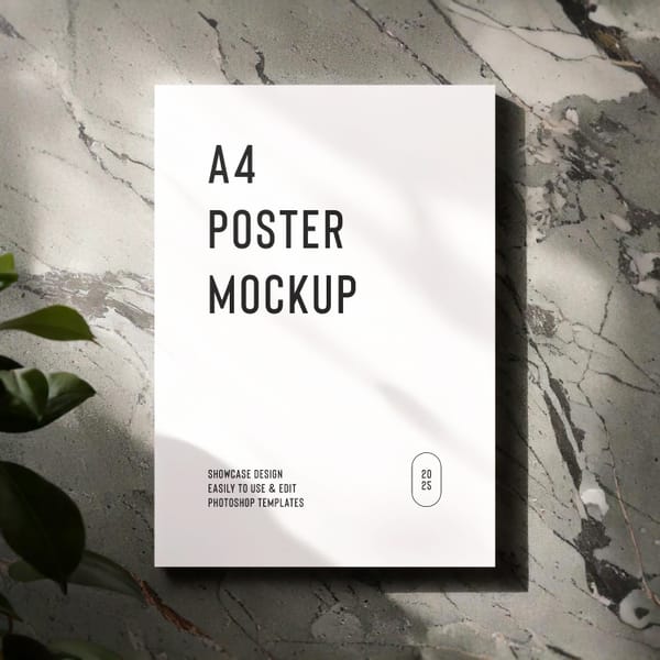 A4 Poster Mockup on Marble