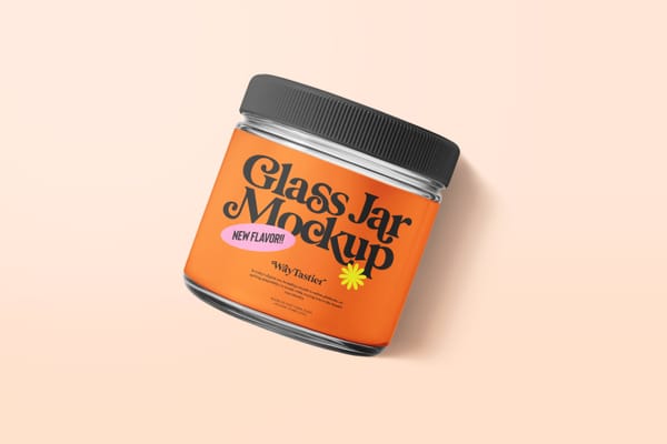 Flatlay Glass Jar Mockup