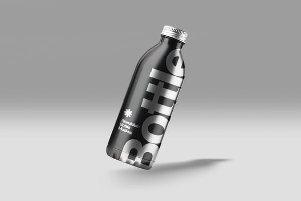 Floating Aluminium Bottle Mockup