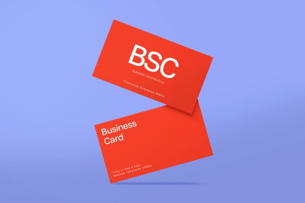 Floating Business Card Mockup