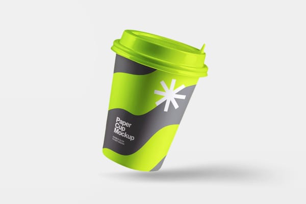 Photoshop Floating Paper Cup Mockup