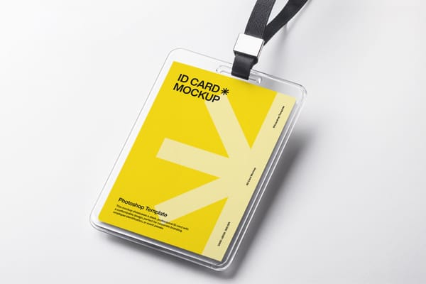 ID Card Mockup With Plastic Case