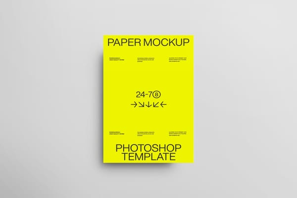 Photoshop Minimal A4 Paper Mockup