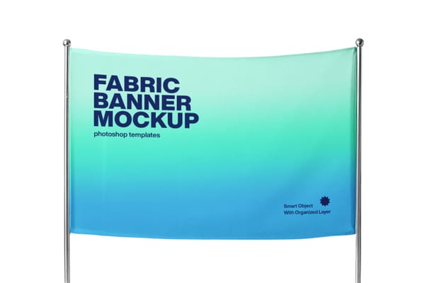 Photoshop Fabric Banner Mockup