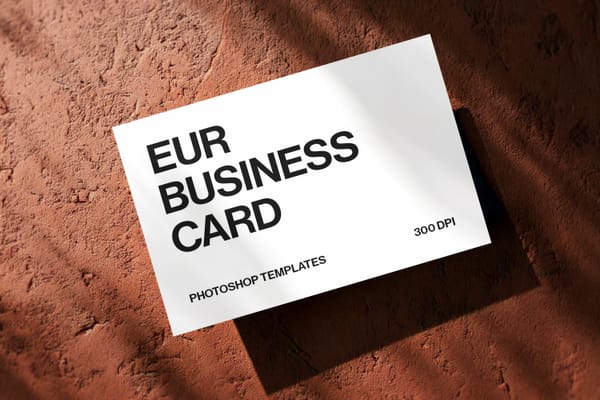 Realistic Business Card Mockup on Stone