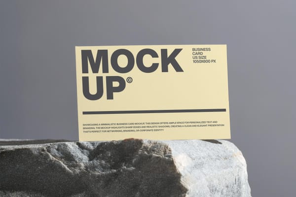 Stand Business Card Mockup On Stone