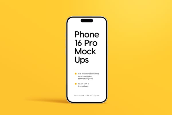 Photoshop Stand iPhone 16 Mockup