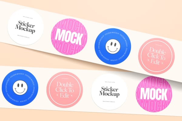 Photoshop Sticker Tape  Mockup