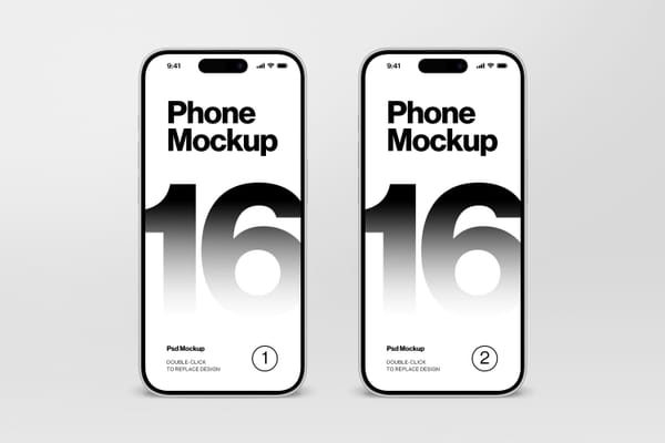 Photoshop Two iPhone 16 Pro Mockup