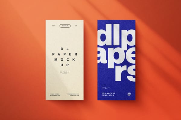 Photoshop Bold DL Paper Mockup