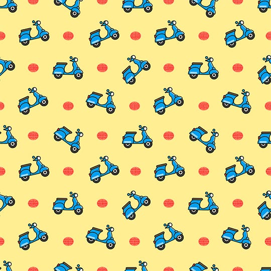 Playful Scooter Seamless Pattern