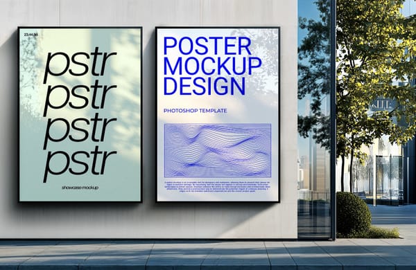 Photoshop Two Poster Billboard Mockup