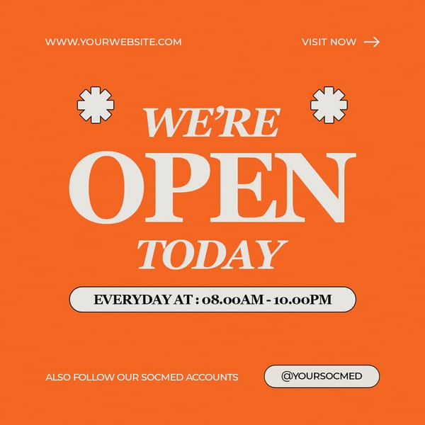 We're Open Today Serene Luxe Instagram Post