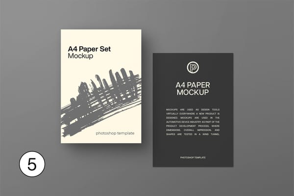 A4 Paper Set Mockup