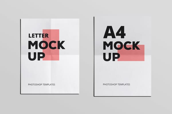 Folded Minimal Poster Mockup