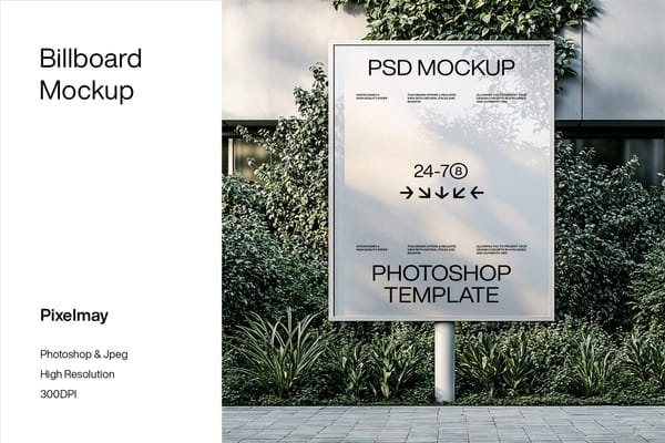 Stand Billboard Mockup on Garden