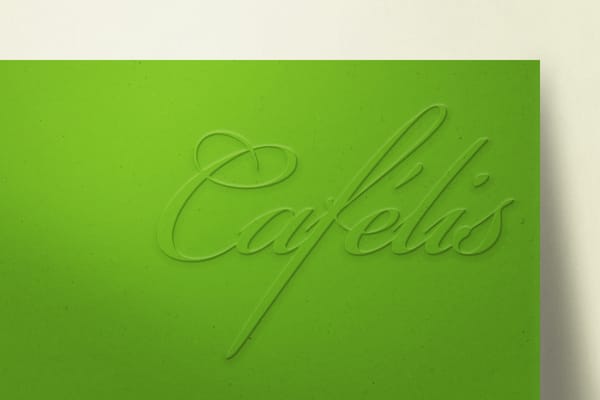 Cafelis Green Paper Logo Mockup